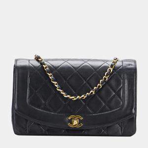 Chanel Black Small Lambskin Diana Flap Bag