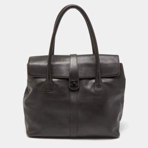 Pre Owned Chanel Choco Brown Leather CC Satchel