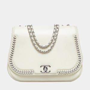 Chanel White CC Chain Shoulder Bag