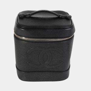 Chanel Vintage Black Caviar Vanity Case