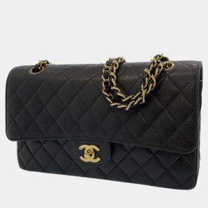 Chanel Black Leather  Classic Double Flap Bag