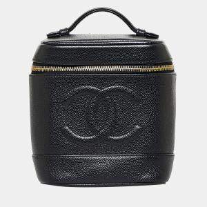 Chanel Black CC Caviar Leather Vanity Bag