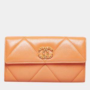 Chanel Orange 19 Flap Long Wallet