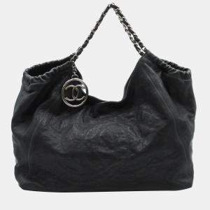 Chanel Black Leather Coco Cabas Tote Bag