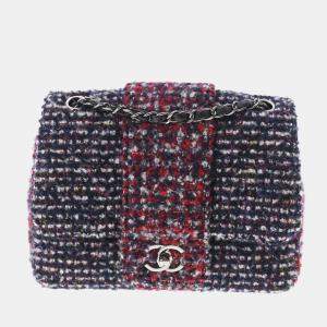 Chanel Blue/Red Tweed Flap Bag Shoulder Bag