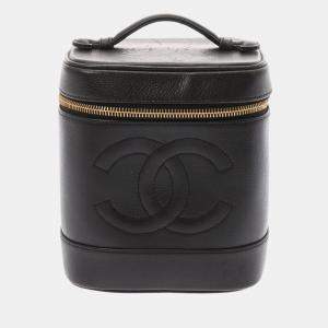 Chanel Black Leather Small Vanity Case Shoulder Bag