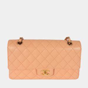 Chanel Pink Quilted Caviar Classic Medium Double Flap Bag