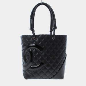 Chanel Black Leather Cambon tote Bag