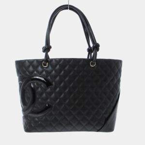 Chanel Black Leather CC Cambon tote Bag