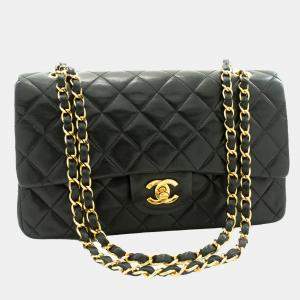 Chanel Black Leather Classic Double Flap Bag