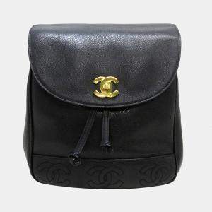 Chanel  Black Leather Coco CC Backpack