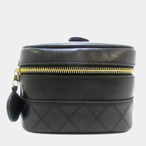 Chanel Black Leather CC Vanity Case