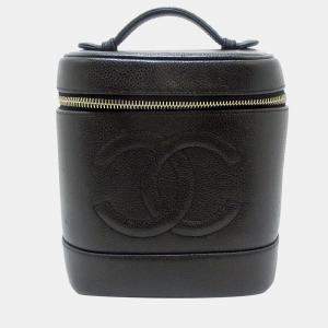 Chanel Black Leather CC Vanity Case