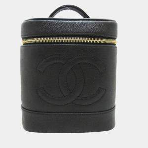 Chanel Black Leather CC Vanity Case