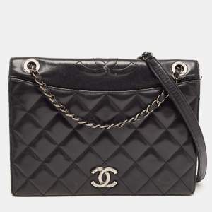 Pre Owned Chanel Black Leather Medium Ballerine Flap Bag