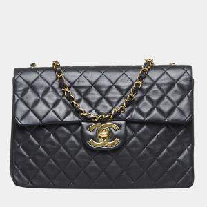 Chanel Black Maxi Classic Lambskin Double Flap