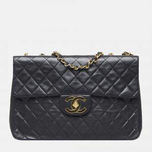 Chanel Black Maxi Classic Lambskin Double Flap