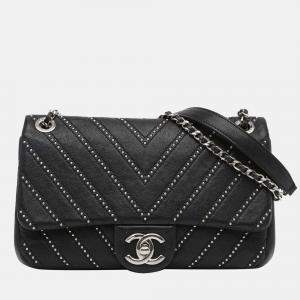 Chanel Black Mini Chevron Stud Wars Flap