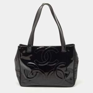 Chanel Black Patent Leather CC Tote