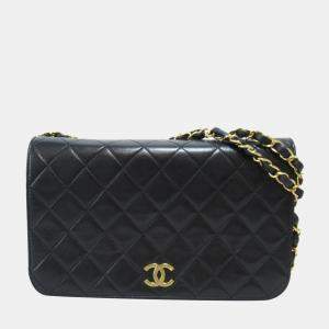 Chanel Black Leather Medium Classic Single Flap Bag