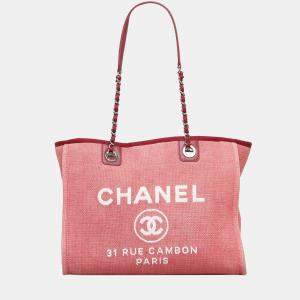 Chanel Red Deauville Tote