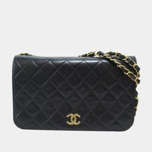 Chanel Black CC Quilted Leather Flap Bag