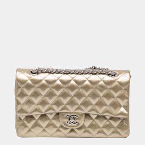 Chanel Gold Medium Classic Patent Double Flap