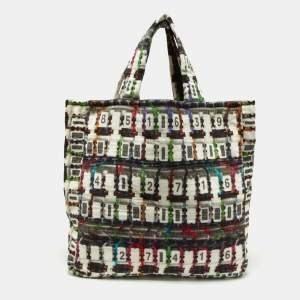 Chanel Multicolor Printed Cotton Large Terry Shopper Tote