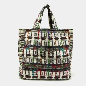 Pre Owned Chanel Multicolor Printed Cotton Large Terry Shopper Tote
