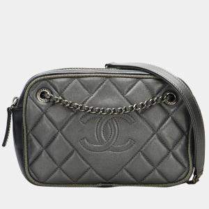 Chanel Grey Small Quilted Ballerine Camera Bag