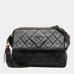 Chanel Black CC Matelasse Tassel Crossbody