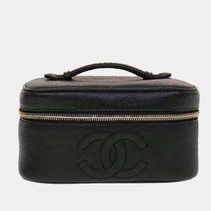 Chanel Black Leather Vanity Bag