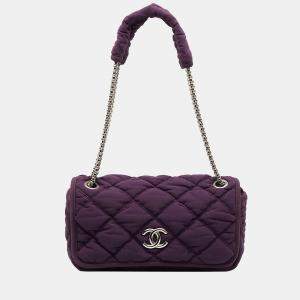 Chanel Purple Bubble Quilt Shoulder Bag