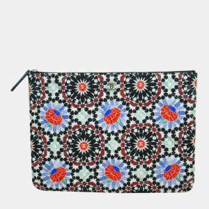 Chanel Multicolor Canvas CC Christmas Print Clutch Bag 