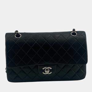 Chanel Black Leather Medium Classic Double Flap Shoulder Bag