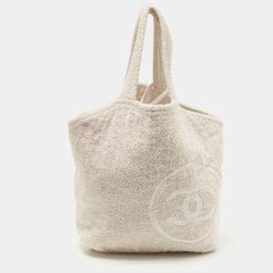 Chanel Multicolor Cotton Fabric CC Terrycloth Beach Bag and Towel Set