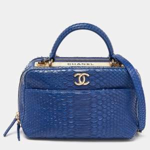 Chanel Blue Python Trendy CC Bowler Bag