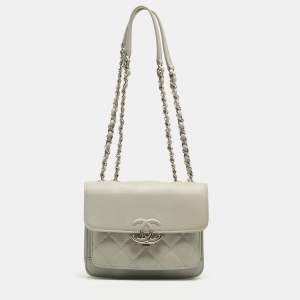 Pre Owned Chanel Grey Quilted Leather Urban Companion Bag