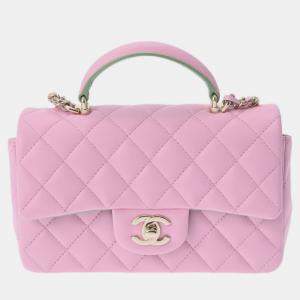 Chanel Pink Mini Top Handle Flap Bag