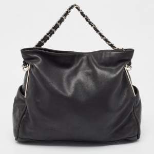 Pre Owned Chanel Black Leather Ultimate Soft Fold Over Bag