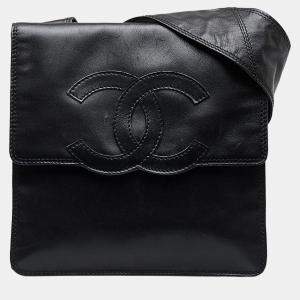 Pre Owned Chanel Black Coco Mark Leather Crossbody