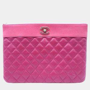 Pre Owned Chanel Leather Medium Mademoiselle Clutch 