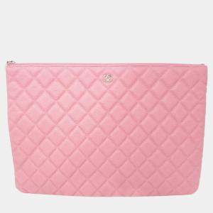 Chanel Pink Caviar Large Clutch