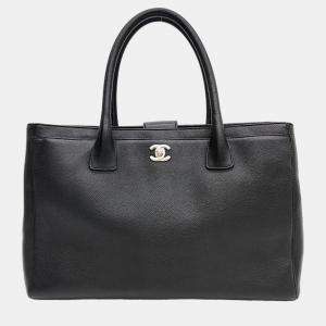 Pre Owned Chanel Black Leather Executive Cerf Tote Bag