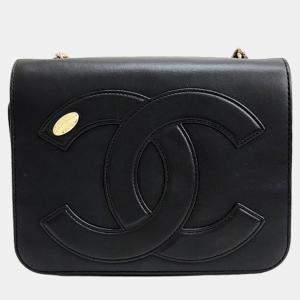 Chanel Black Leather CC Mania Flap Shoulder Bag