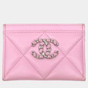 Chanel Pink 19 card wallet