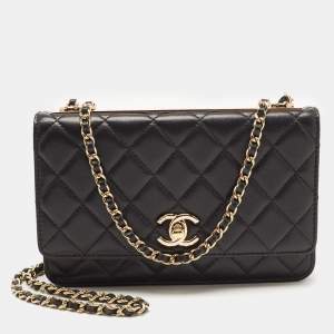 Chanel Black Quilted Leather Trendy CC Wallet On Chain