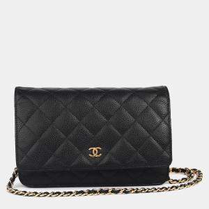 Pre Owned Chanel Black Caviar Leather Classic WOC Bag