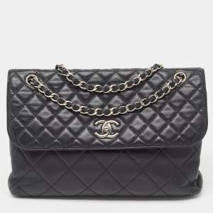 Pre Owned Chanel Black Quilted Leather In The Business Flap Bag