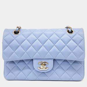 Chanel Blue Lambskin Classic Small Flap Bag